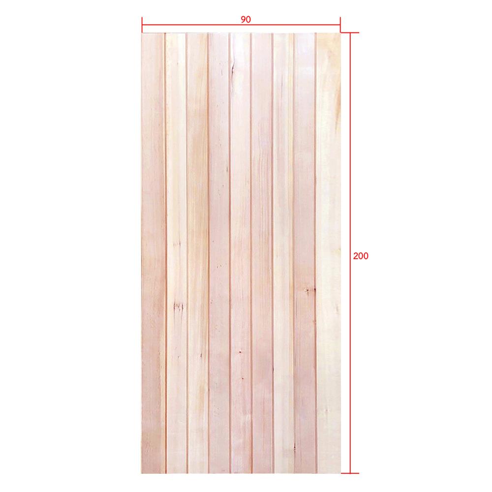 ประตูไม้เฮมล็อกเฟอร์ ไม่เจาะลูกบิด D2D ECO PINE-802 90x200 ซม. สีธรรมชาติ