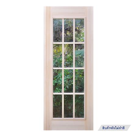 ประตูไม้เฮมล็อกเฟอร์ ไม่เจาะลูกบิด D2D-427 80x200 ซม. สีธรรมชาติ_0