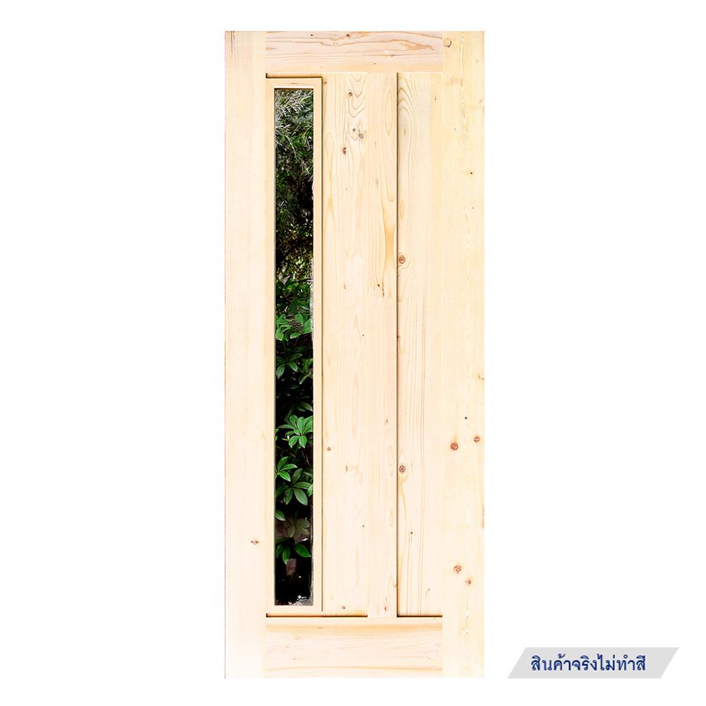 ประตูไม้เฮมล็อกเฟอร์ ไม่เจาะลูกบิด D2D ECO PINE-071 80x200 ซม. สีธรรมชาติ