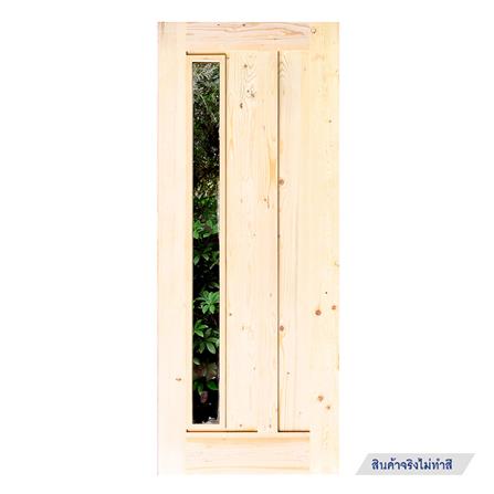 ประตูไม้เฮมล็อกเฟอร์ ไม่เจาะลูกบิด D2D ECO PINE-071 80x200 ซม. สีธรรมชาติ_0