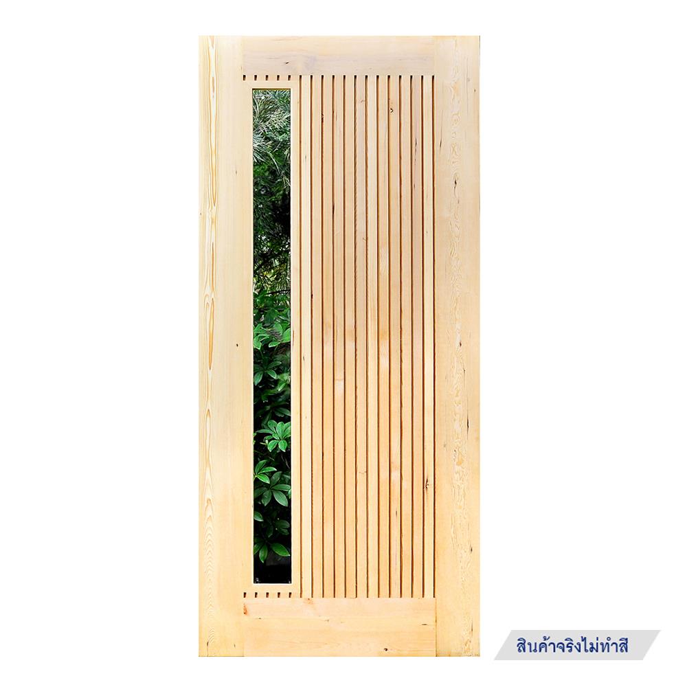 ประตูไม้เฮมล็อกเฟอร์ ไม่เจาะลูกบิด D2D ECO PINE-070 90x200 ซม. สีธรรมชาติ