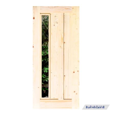 ประตูไม้เฮมล็อกเฟอร์ ไม่เจาะลูกบิด D2D ECO PINE-071 90x200 ซม. สีธรรมชาติ_0