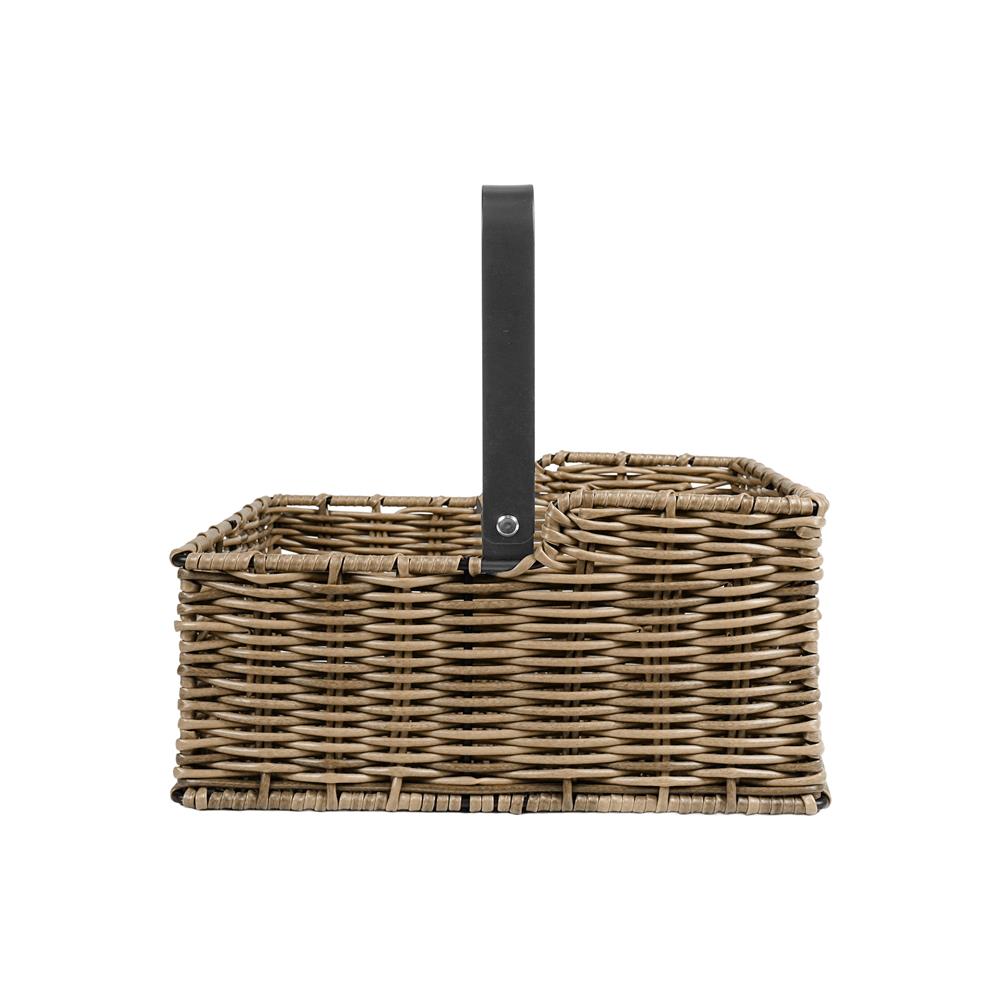 ตะกร้าหวายเทียมทรงสี่เหลี่ยมมีหูหิ้ว KECH HAZEL 26.3x26.3x24.5 ซม.