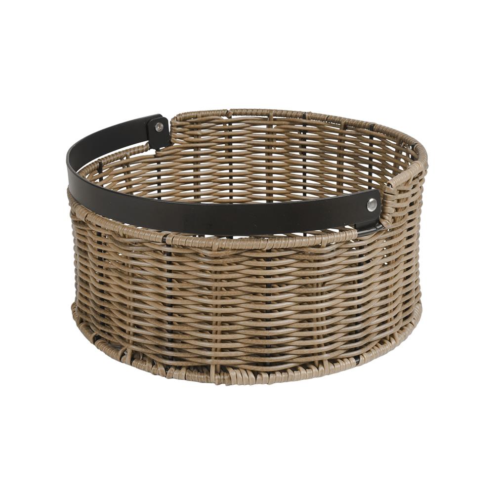 ตะกร้าหวายเทียมทรงกลม มีหูหิ้ว KECH HAZEL 26x26x24.5 ซม.