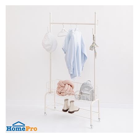 ราวแขวนผ้าพร้อมตะกร้าใส่ของ PLIM ZURICH 80 ซม. สีครีม_5