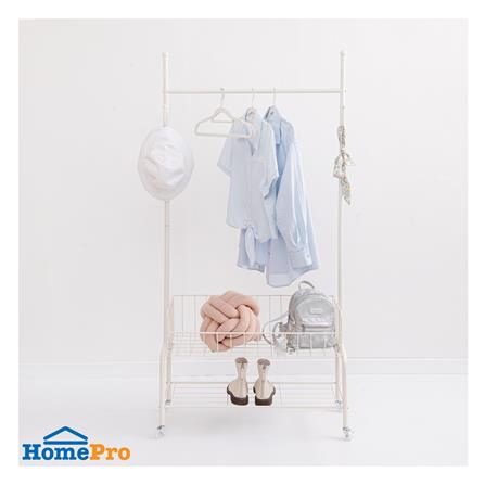 ราวแขวนผ้าพร้อมตะกร้าใส่ของ PLIM ZURICH 80 ซม. สีครีม_6