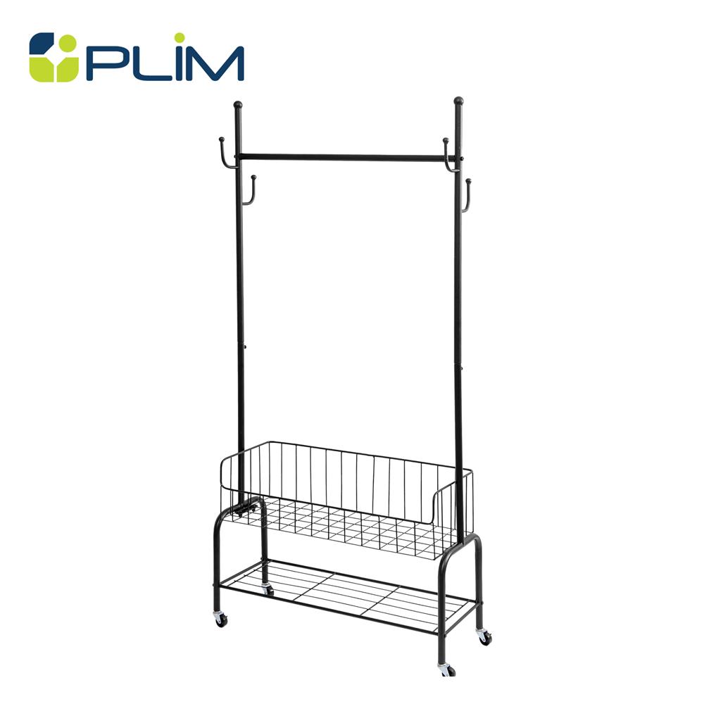 ราวแขวนผ้าพร้อมตะกร้าใส่ของ PLIM ZURICH 80 ซม. สีดำ_1