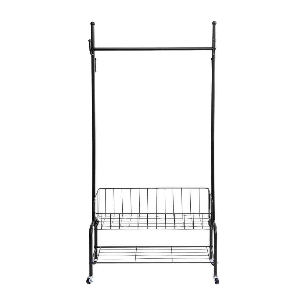 ราวแขวนผ้าพร้อมตะกร้าใส่ของ PLIM ZURICH 80 ซม. สีดำ