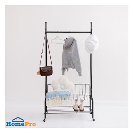 ราวแขวนผ้าพร้อมตะกร้าใส่ของ PLIM ZURICH 80 ซม. สีดำ_5