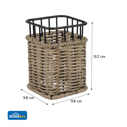 ตะกร้าหวายเทียมเหลี่ยมใส่ช้อนส้อม KECH HAZEL SIZE S_8