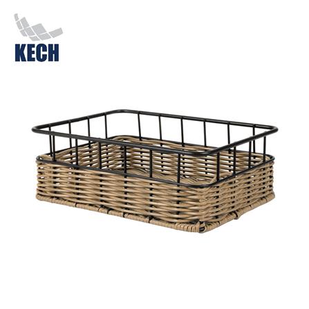 ตะกร้าหวายเทียมทรงสี่เหลี่ยมผืนผ้า KECH HAZEL 25.5x18.6x8.8 ซม._0