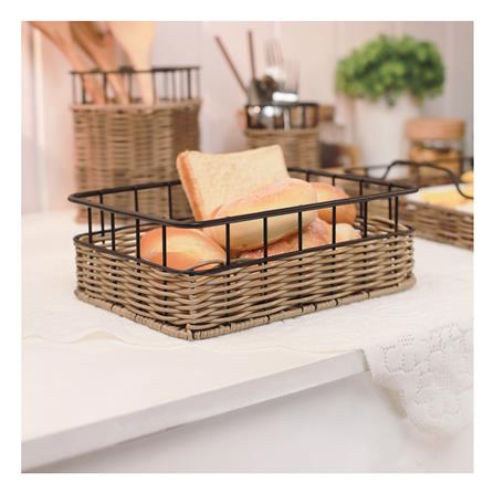 ตะกร้าหวายเทียมทรงสี่เหลี่ยมผืนผ้า KECH HAZEL 25.5x18.6x8.8 ซม._5