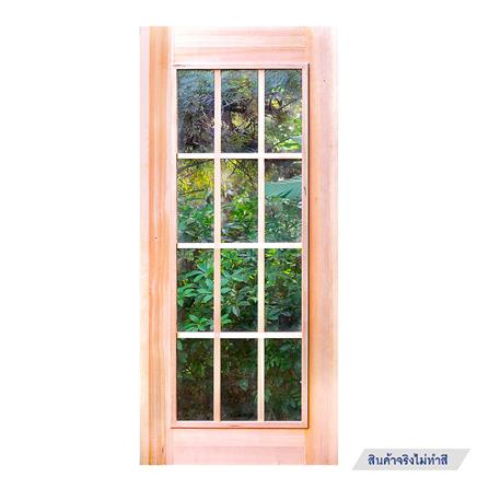 ประตูไม้เฮมล็อกเฟอร์ ไม่เจาะลูกบิด D2D-427 90x200 ซม. สีธรรมชาติ_0