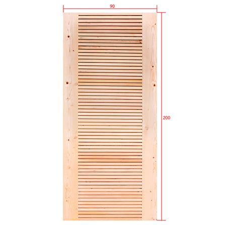 ประตูไม้เฮมล็อกเฟอร์ ไม่เจาะลูกบิด D2D ECO PINE-068 90x200 ซม. สีธรรมชาติ_4