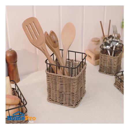 ตะกร้าหวายเทียมเหลี่ยมใส่ช้อนส้อม KECH HAZEL SIZE M_4