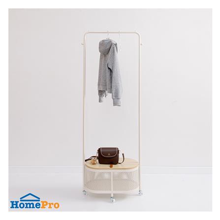 ราวแขวนผ้าพร้อมที่เก็บของ PLIM COMO 60 ซม. สีครีม_6