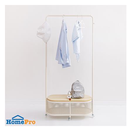 ราวแขวนผ้าพร้อมที่เก็บของ PLIM COMO 80 ซม. สีครีม_6