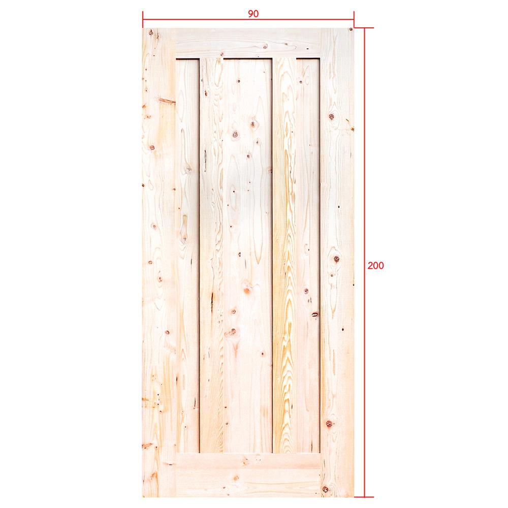 ประตูไม้เฮมล็อกเฟอร์ ไม่เจาะลูกบิด D2D ECO PINE-073 90x200 ซม. สีธรรมชาติ