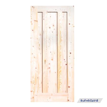 ประตูไม้เฮมล็อกเฟอร์ ไม่เจาะลูกบิด D2D ECO PINE-073 90x200 ซม. สีธรรมชาติ_0
