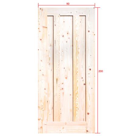 ประตูไม้เฮมล็อกเฟอร์ ไม่เจาะลูกบิด D2D ECO PINE-073 90x200 ซม. สีธรรมชาติ_4