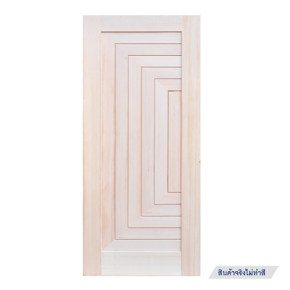 ประตูไม้เฮมล็อกเฟอร์ ไม่เจาะลูกบิด D2D-312 90x200 ซม. สีธรรมชาติ