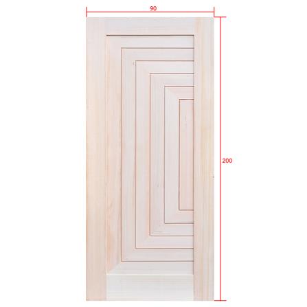 ประตูไม้เฮมล็อกเฟอร์ ไม่เจาะลูกบิด D2D-312 90x200 ซม. สีธรรมชาติ_4