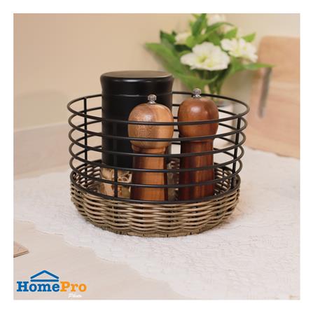 ตะกร้าหวายเทียมทรงกลมสูง KECH HAZEL 25x25x15 ซม._4