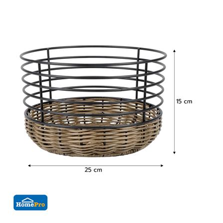 ตะกร้าหวายเทียมทรงกลมสูง KECH HAZEL 25x25x15 ซม._6