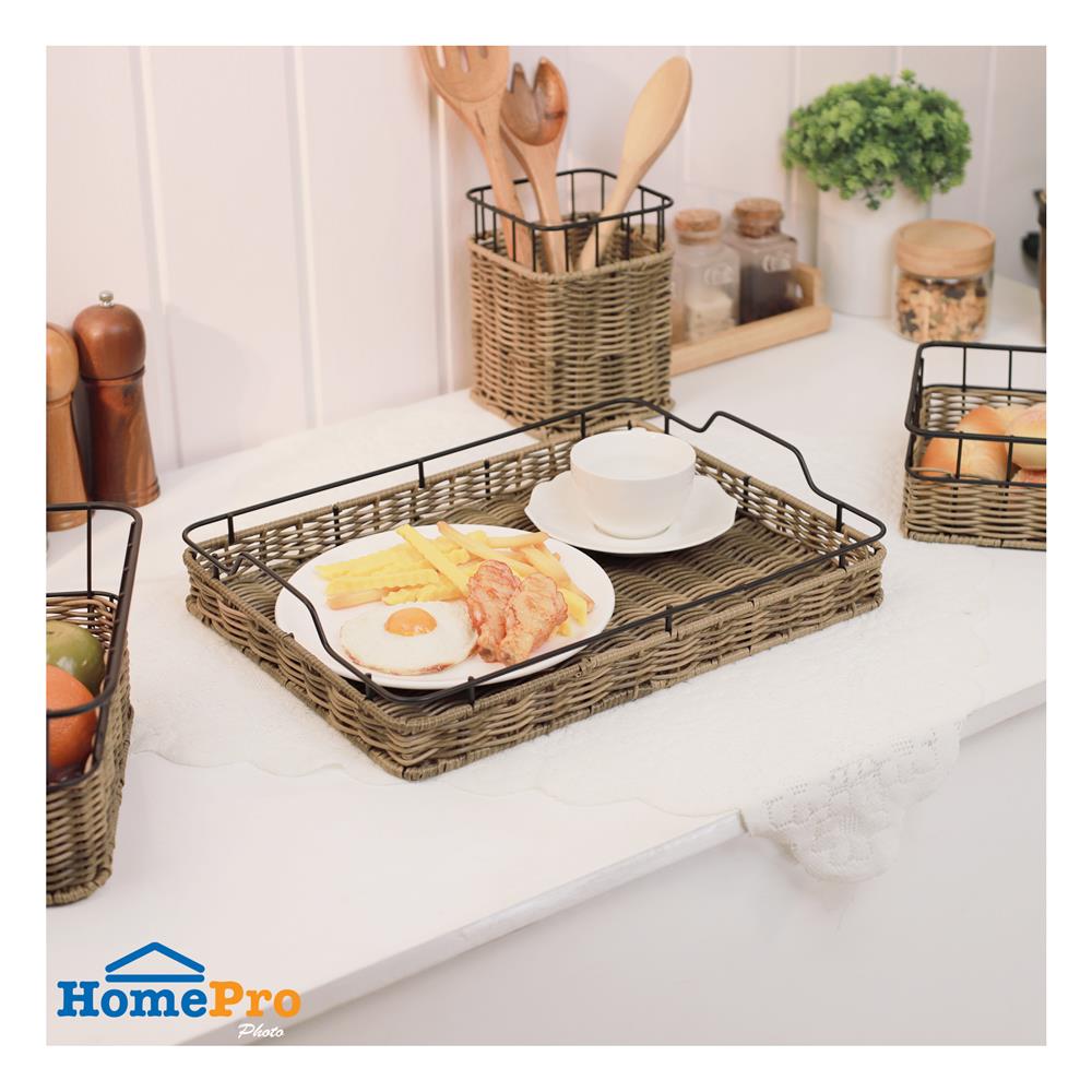 ถาดเสิร์ฟหวายเทียม KECH HAZEL 40x30.3x8 ซม.