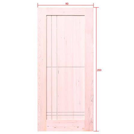 ประตูไม้เฮมล็อกเฟอร์ ไม่เจาะลูกบิด D2D ECO PINE-037 90x200 ซม. สีธรรมชาติ_4