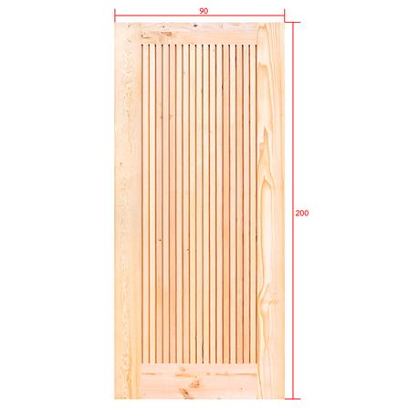 ประตูไม้เฮมล็อกเฟอร์ ไม่เจาะลูกบิด D2D ECO PINE-065 90x200 ซม. สีธรรมชาติ_4