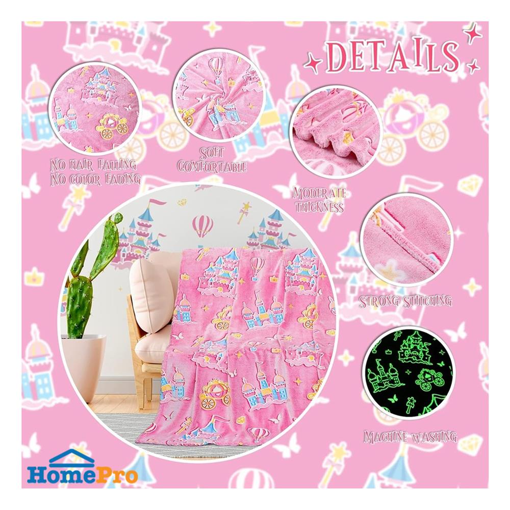 ผ้าห่มเรืองแสง SNAZZ CASTLE 50x60 นิ้ว สี PINK