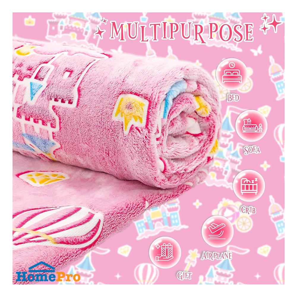 ผ้าห่มเรืองแสง SNAZZ CASTLE 50x60 นิ้ว สี PINK