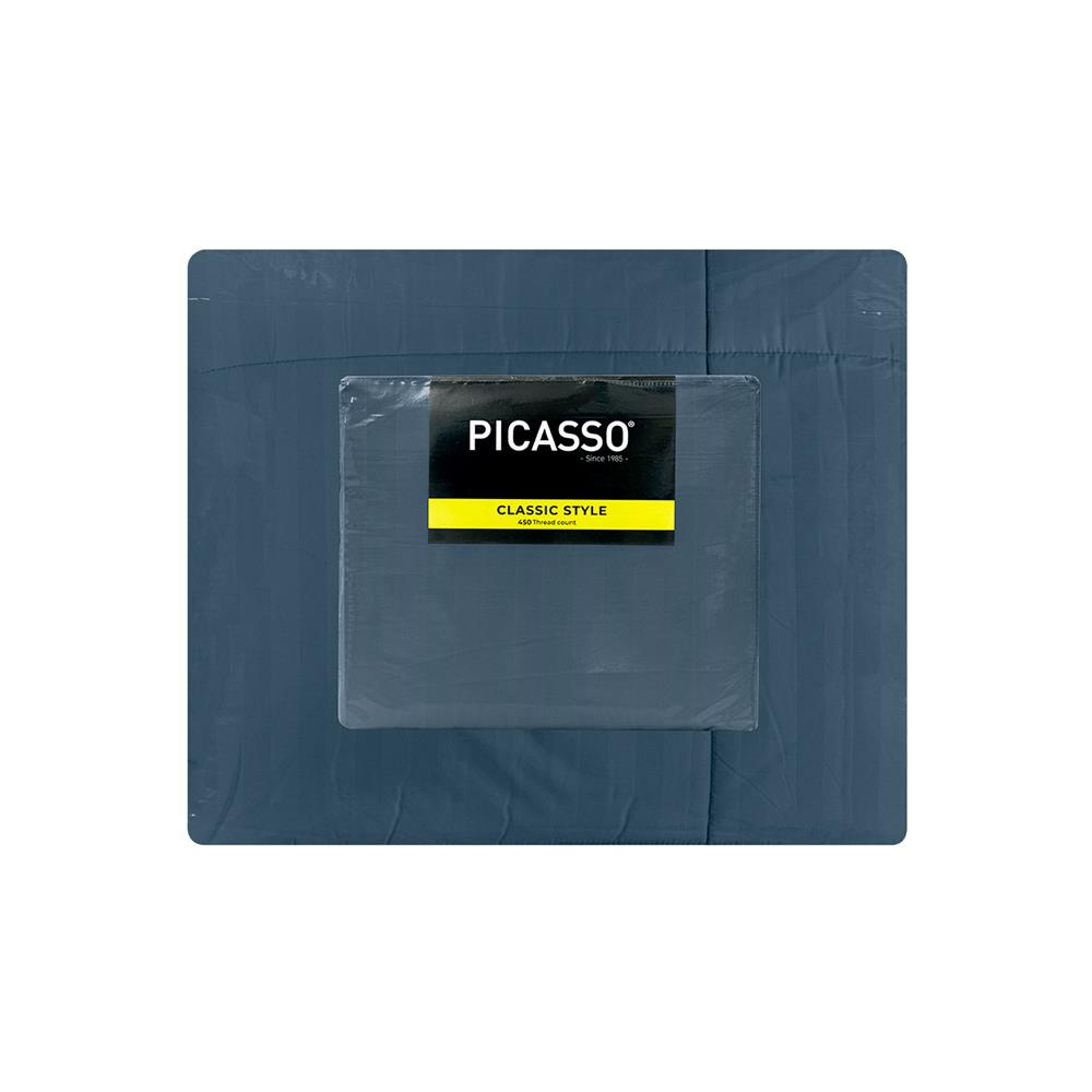 ชุดผ้าปูที่นอน 6 ฟุต (ชุด 6 ชิ้น) PICASSO CLASSIC IRIS SEA BLUE
