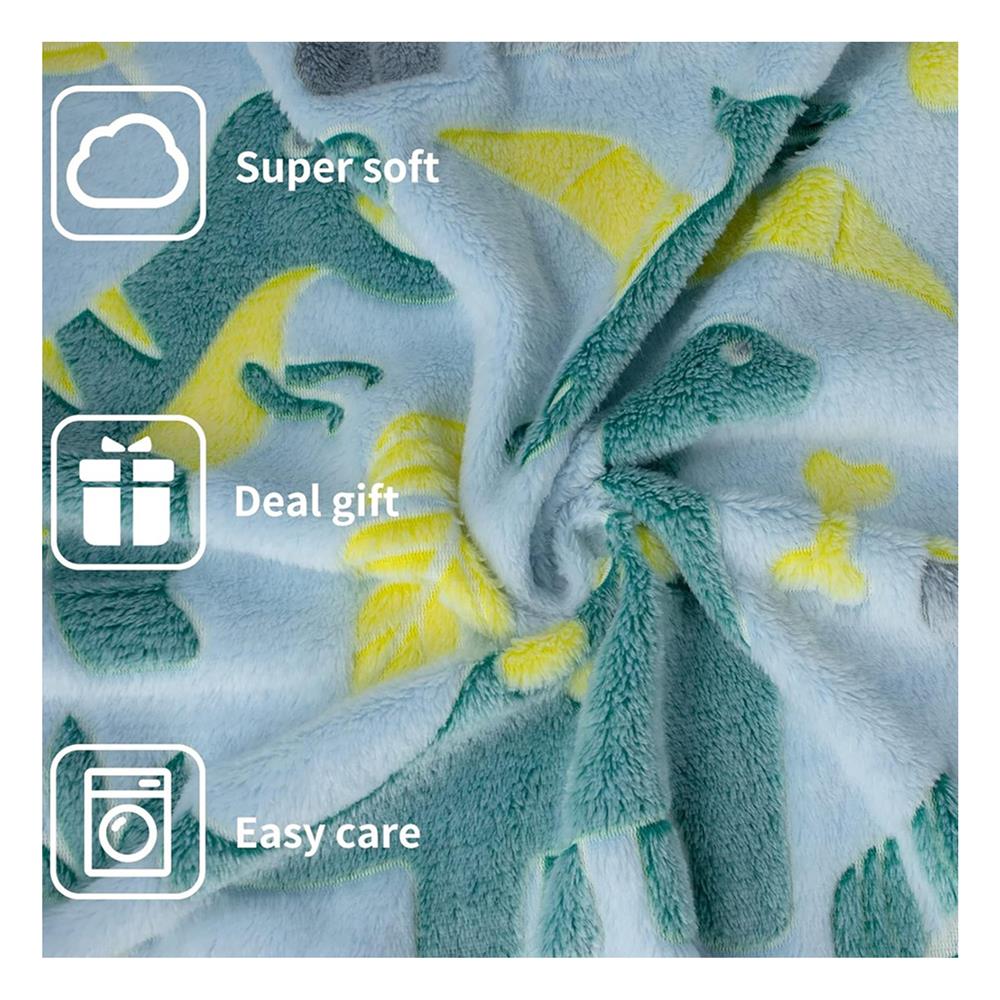 ผ้าห่มเรืองแสง SNAZZ DINO 50x60 นิ้ว สี SKY BLUE