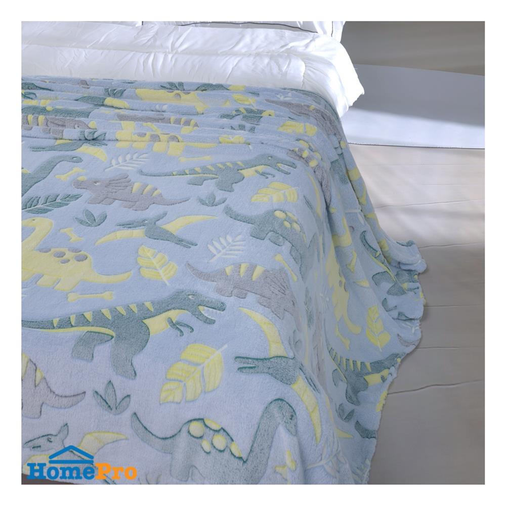 ผ้าห่มเรืองแสง SNAZZ DINO 50x60 นิ้ว สี SKY BLUE