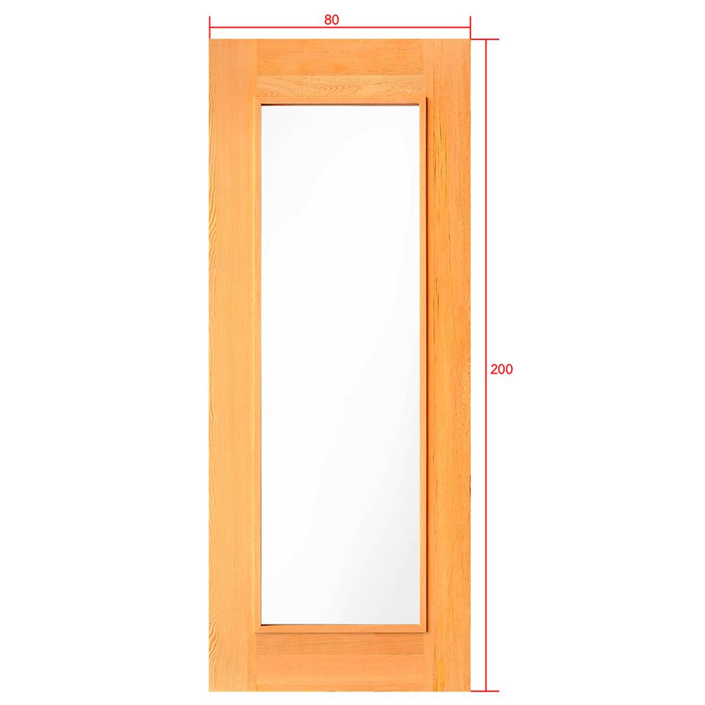 ประตูไม้ดักลาสเฟอร์ ไม่เจาะลูกบิด D2D-418 80x200 ซม. สีธรรมชาติ