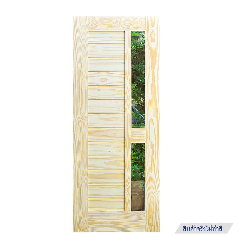 ประตูไม้สนนิวซีแลนด์ ไม่เจาะลูกบิด D2D-408 80x200 ซม. สีธรรมชาติ