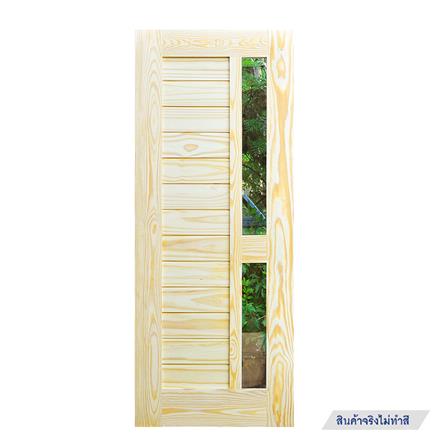 ประตูไม้สนนิวซีแลนด์ ไม่เจาะลูกบิด D2D-408 80x200 ซม. สีธรรมชาติ_0
