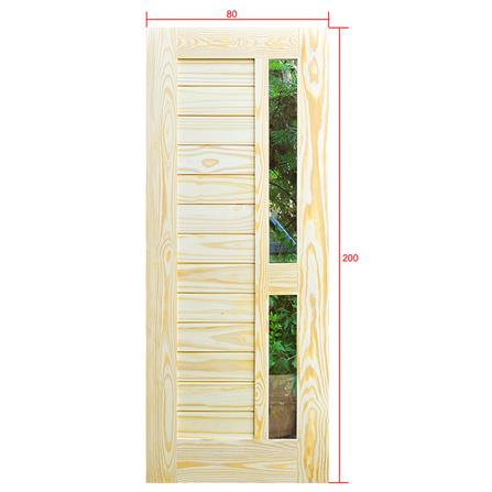 ประตูไม้สนนิวซีแลนด์ ไม่เจาะลูกบิด D2D-408 80x200 ซม. สีธรรมชาติ_4