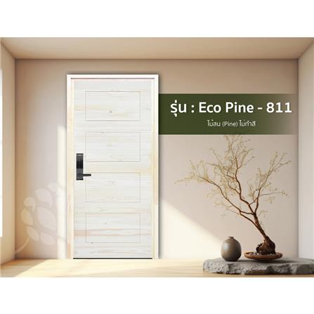 ประตูไม้สนนิวซีแลนด์ ไม่เจาะลูกบิด D2D ECO PINE-811 80x200 ซม. สีธรรมชาติ_2
