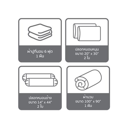 ชุดผ้าปูที่นอน 6 ฟุต (ชุด 6 ชิ้น) SATIN PLUS LUCKY ME LUCKY MORE LKS003_5