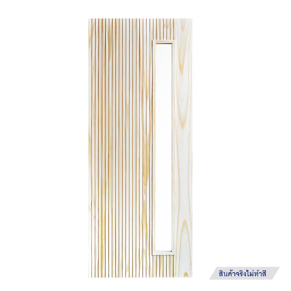 ประตูไม้สนนิวซีแลนด์ ไม่เจาะลูกบิด D2D-912 80x200 ซม. สีธรรมชาติ