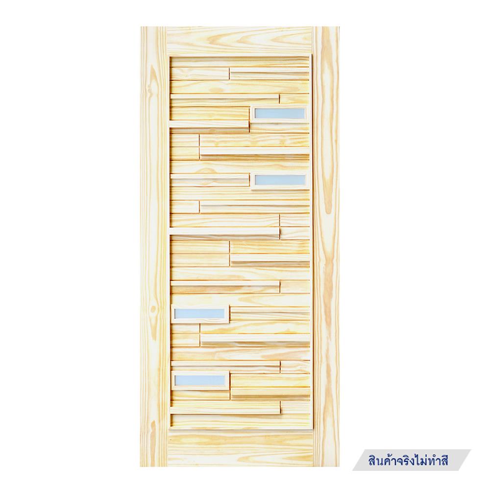 ประตูไม้สนนิวซีแลนด์ ไม่เจาะลูกบิด D2D D2D-501 PLUS 90x200 ซม. สีธรรมชาติ