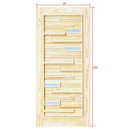 ประตูไม้สนนิวซีแลนด์ ไม่เจาะลูกบิด D2D D2D-501 PLUS 90x200 ซม. สีธรรมชาติ_4