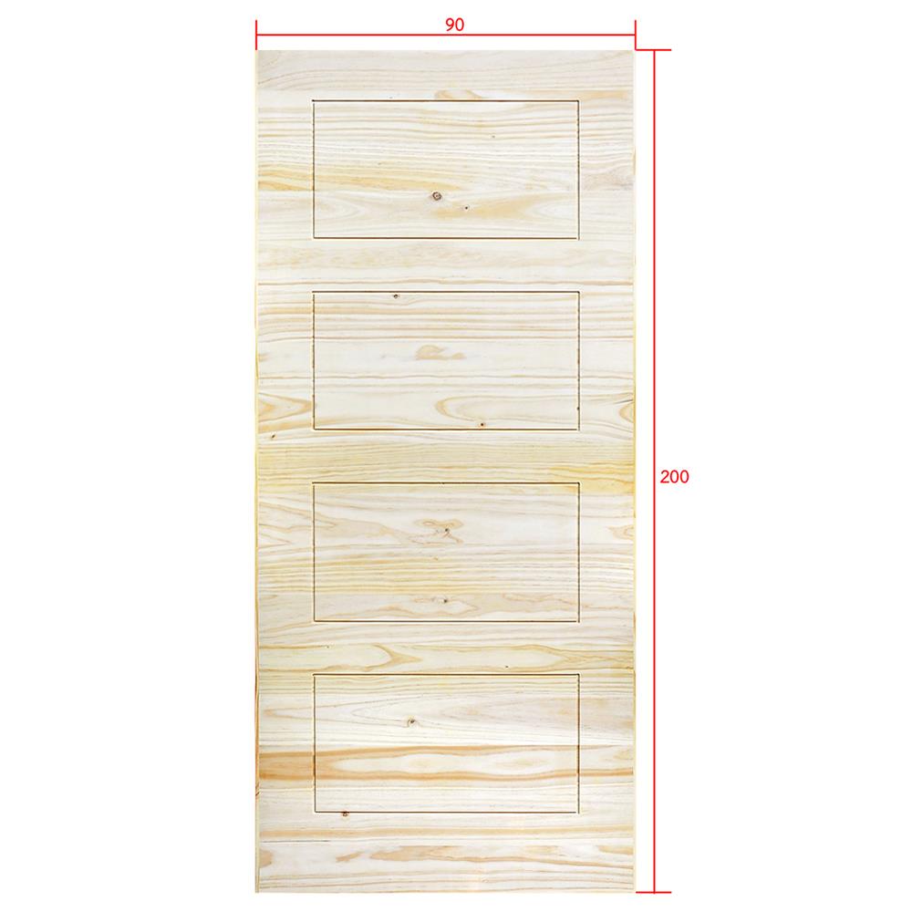 ประตูไม้สนนิวซีแลนด์ D2D ECO PINE-811 90x200 ซม. สีธรรมชาติ ไม่เจาะลูกบิด