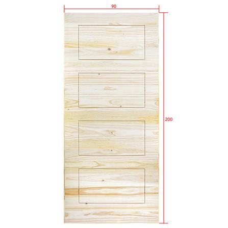 ประตูไม้สนนิวซีแลนด์ D2D ECO PINE-811 90x200 ซม. สีธรรมชาติ ไม่เจาะลูกบิด_4