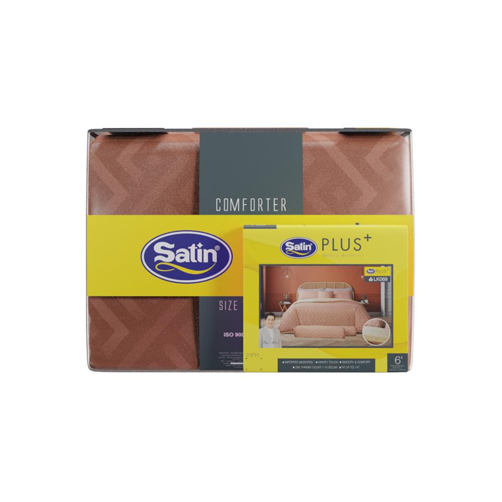 ชุดผ้าปูที่นอน 6 ฟุต (ชุด 6 ชิ้น) SATIN PLUS LUCKY ME LUCKY MORE LK069