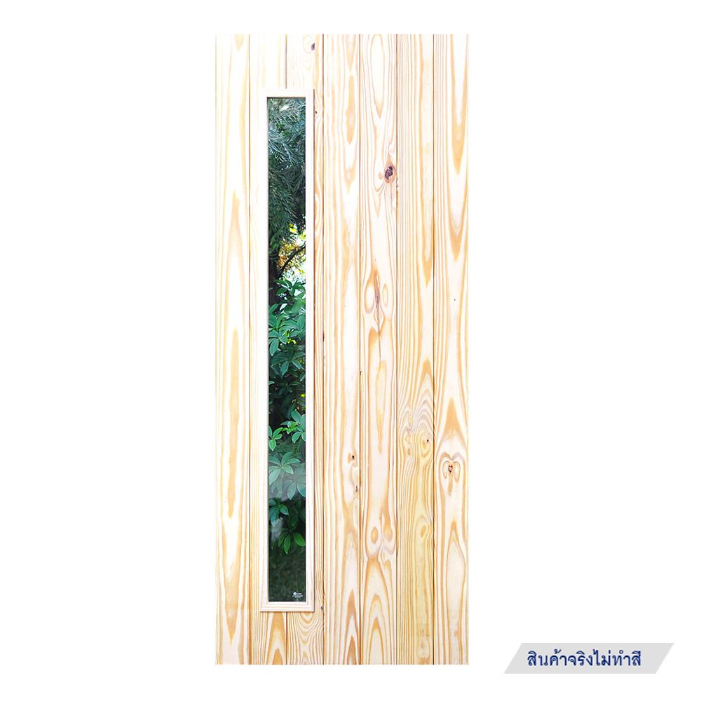 ประตูไม้สนนิวซีแลนด์ ไม่เจาะลูกบิด D2D ECO PINE-813 80x200 ซม. สีธรรมชาติ