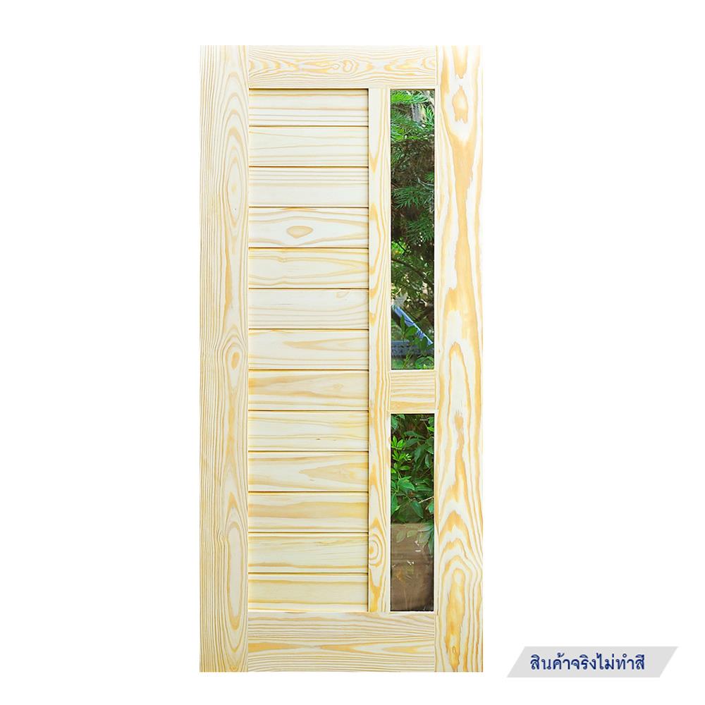 ประตูไม้สนนิวซีแลนด์ ไม่เจาะลูกบิด D2D D2D-408 90x200 ซม. สีธรรมชาติ